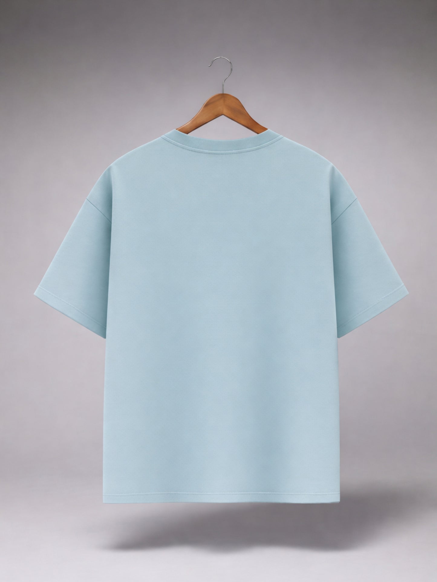 Light Blue Oversized Graphic T-Shirt for Men & Women | Minimal Ocean Wave Print | Premium Cotton Unisex Tee
